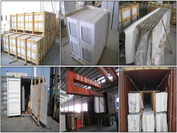 viscont white granite slab packing & loading
