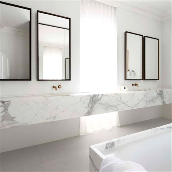 calacatta marble vanity top white marble